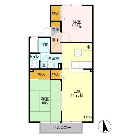 アネックス A(2LDK/1階)の間取り写真