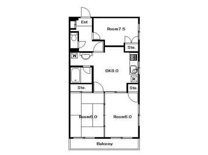 千歳が丘コーポラス(3DK/3階)の間取り写真