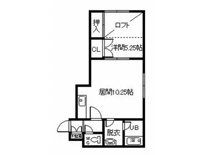 ウエストE(1LDK/2階)の間取り写真