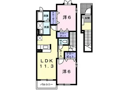 サンエイツプレインA(2LDK/2階)の間取り写真