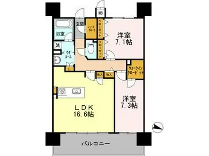 ロイヤルパークスERささしま イースト(2LDK/17階)の間取り写真