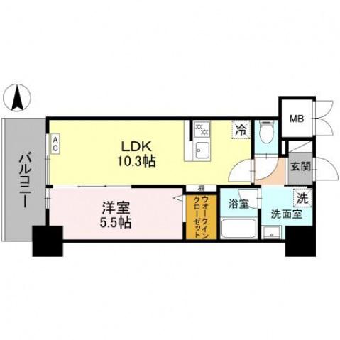 ストーリア茨木(1LDK/4階)の間取り写真