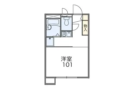 ファウィステリア(1K/1階)の間取り写真