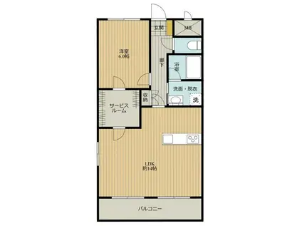 ブランシュール姫原(1SLDK/3階)の間取り写真