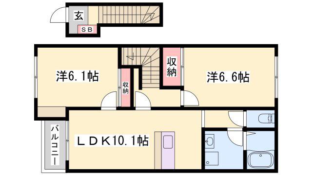 アイリス・コート(2LDK/2階)の間取り写真