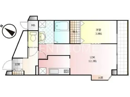 ライオンズマンション八尾第2(1LDK/2階)の間取り写真