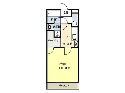 クレール(1K/2階)の間取り写真