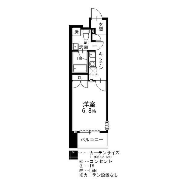セントレイクセレブ代官町(1K/9階)の間取り写真