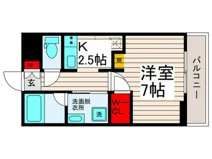 ジュイールパルフェ西新井(1K/2階)の間取り写真