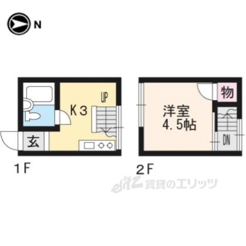 メゾン五友(1K/2階)の間取り写真