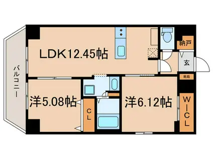 LIVEFLAT六甲桜口(2LDK/9階)の間取り写真