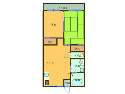 高浜BLDII(2LDK/3階)の間取り写真