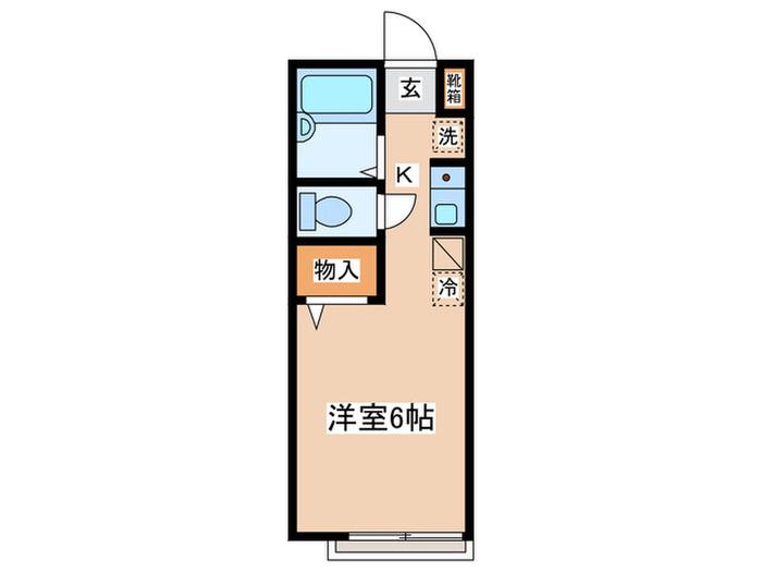 メゾンボヌール(1K/1階)の間取り写真