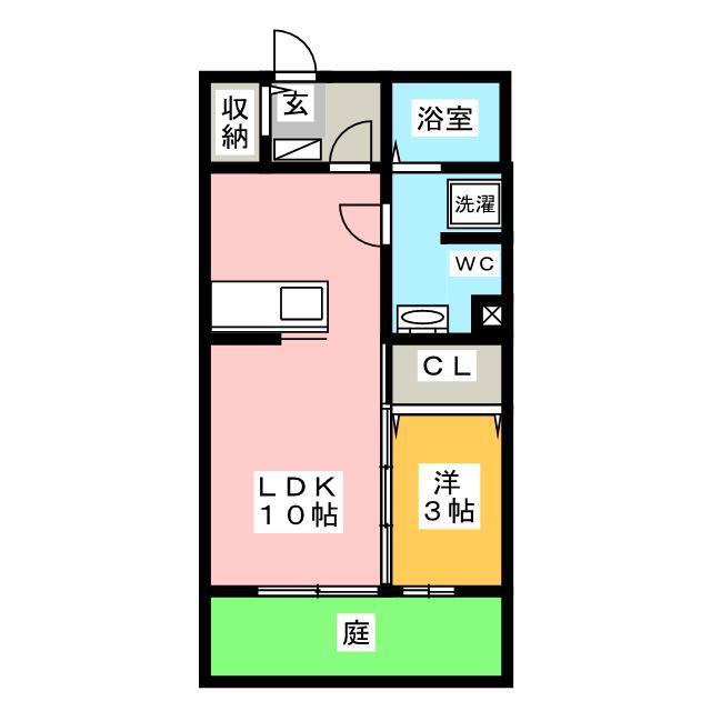 FRIENDRY SQUARE(1LDK/1階)の間取り写真