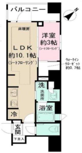 ピアース銀座レジデンス(1LDK/2階)の間取り写真