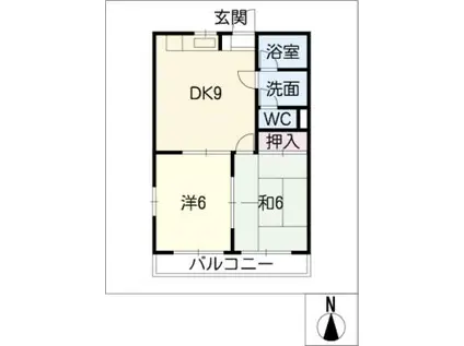 ファーストハウス(2DK/1階)の間取り写真