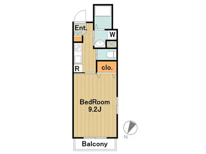 サンライトリツ(1K/2階)の間取り写真