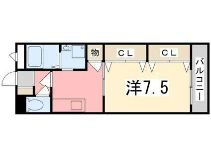 ヴァン ヴェール(1K/1階)の間取り写真