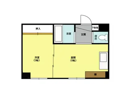 藤井ビル北14条(1DK/6階)の間取り写真