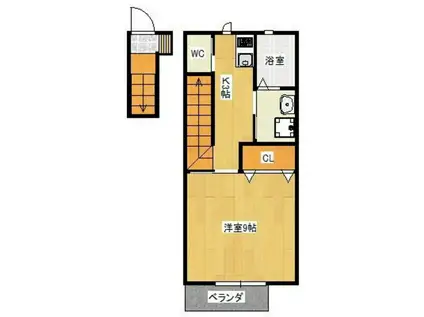 CENTRAL STEED(1K/2階)の間取り写真