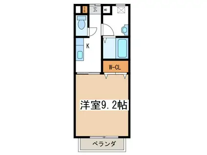 リブ・アドニスII(1K/2階)の間取り写真