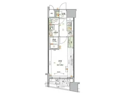 ハーモニーレジデンス両国テラス(1K/9階)の間取り写真