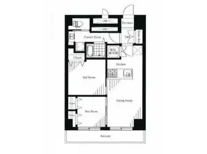 東銀座ロイアルハイツ(2LDK/3階)の間取り写真
