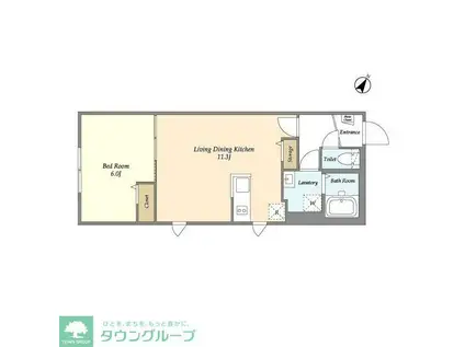 タスキSMART新大塚II(1LDK/2階)の間取り写真