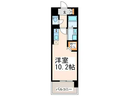 GLAD塩屋町(ワンルーム/4階)の間取り写真