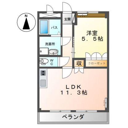 パルティール・サノ(1LDK/3階)の間取り写真