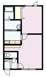 TWIN HOUSEII(1LDK/1階)の間取り写真
