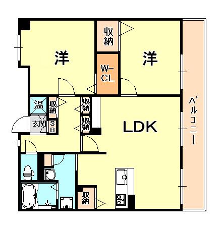 シャーメゾン芦屋平田町(2LDK/3階)の間取り写真