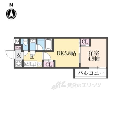 ESTRUTHKYOTO2(2K/2階)の間取り写真