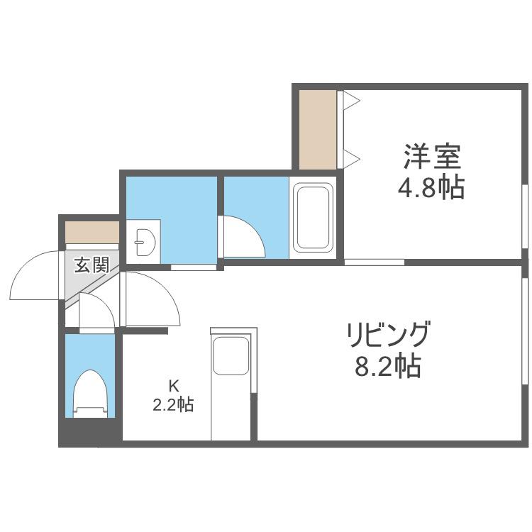 ソラタス(1LDK/4階)の間取り写真
