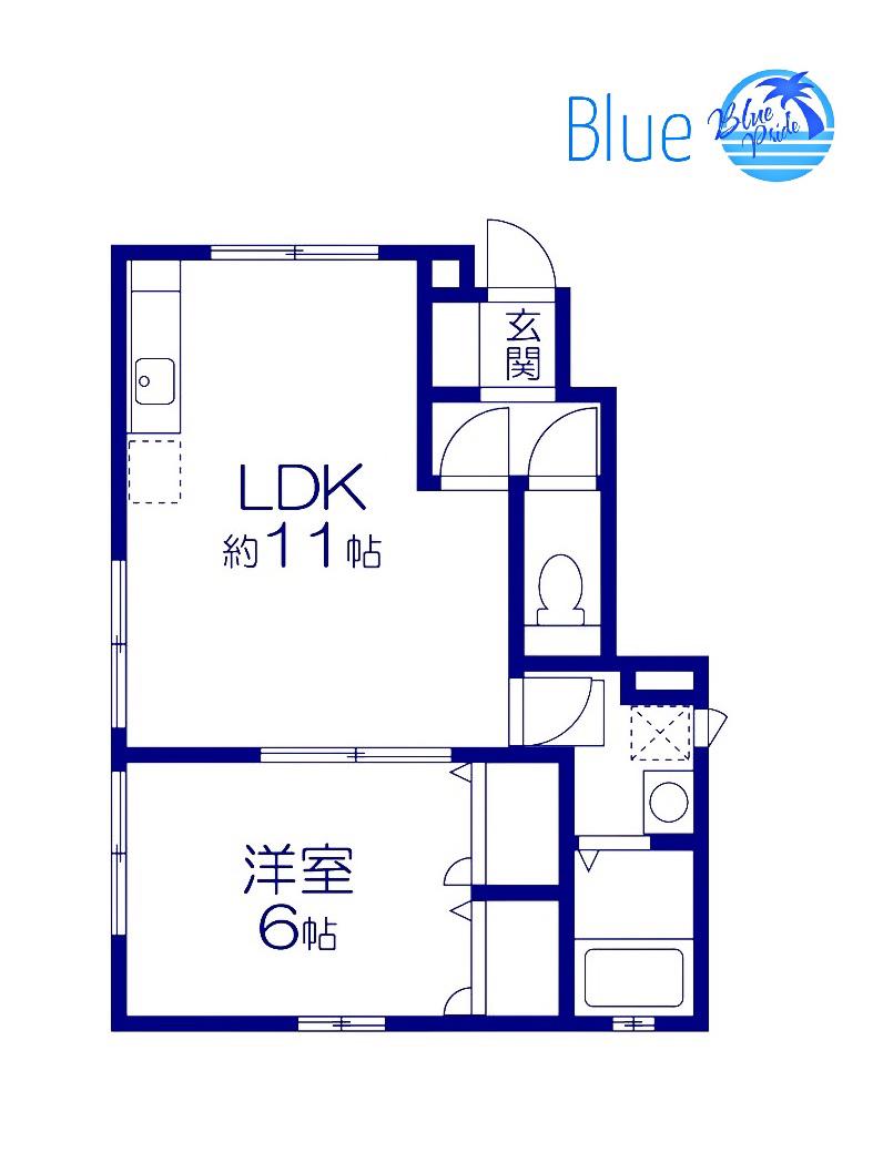サンパティーク杉田(1LDK/1階)の間取り写真