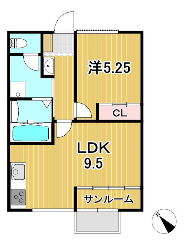 CASA WIN II(1LDK/1階)の間取り写真