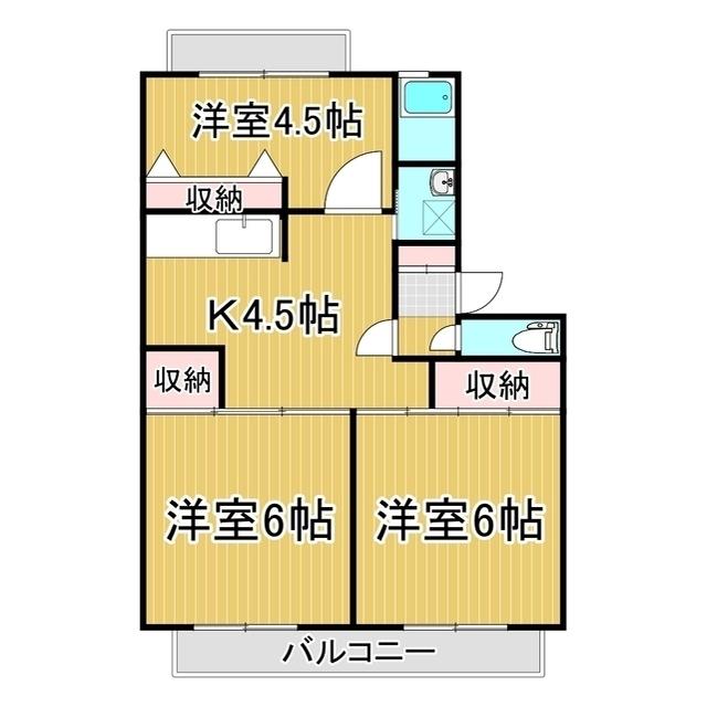 アドバンシティ(3DK/1階)の間取り写真