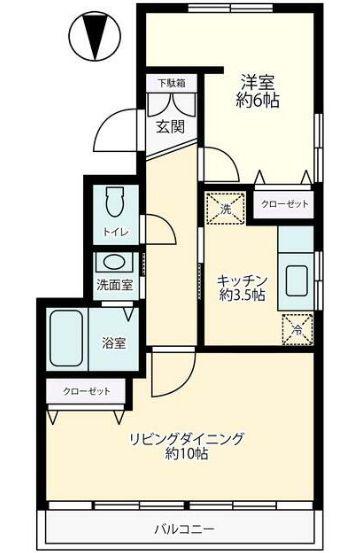 RAYビル浅草(1LDK/2階)の間取り写真