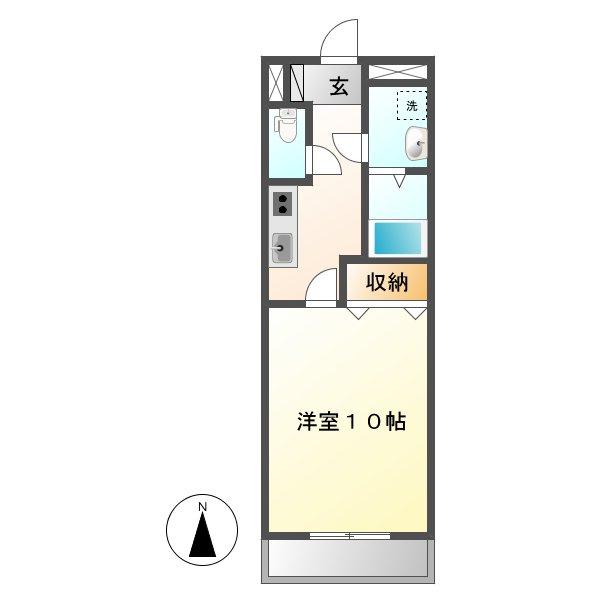 パストラーレ(1K/1階)の間取り写真