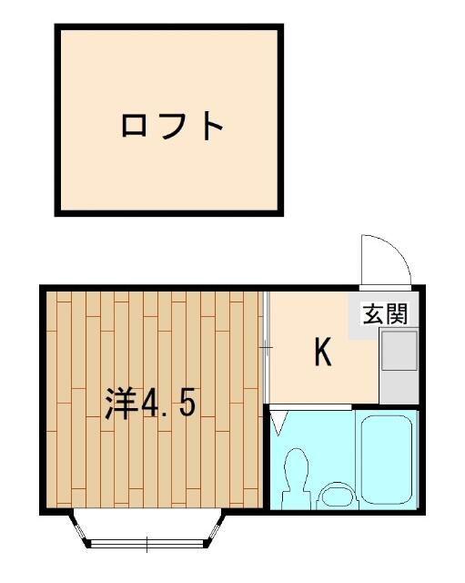 アレックス翼(1K/1階)の間取り写真