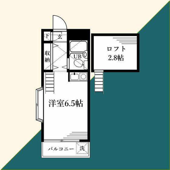 リバーヒルズ林間(ワンルーム/2階)の間取り写真