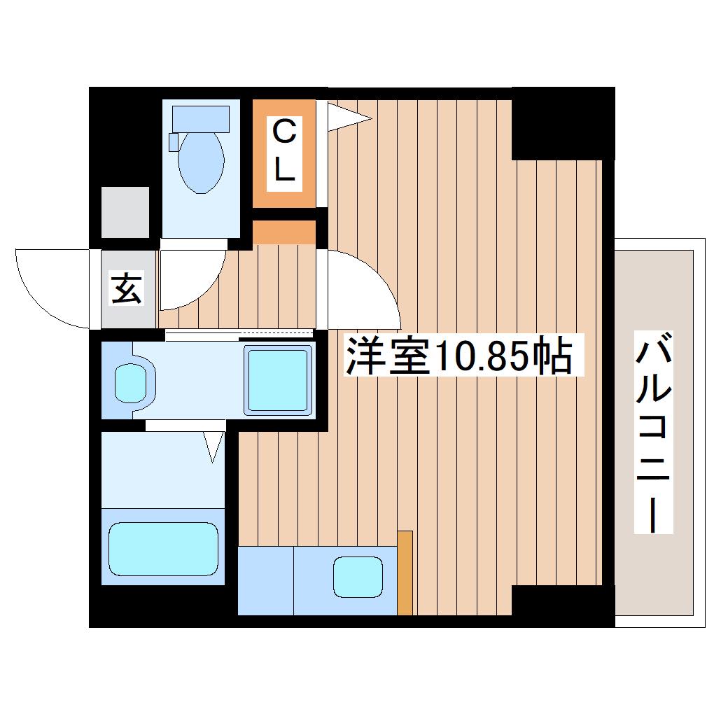 エルフ上杉(ワンルーム/2階)の間取り写真