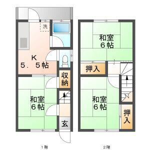 さぎやま庵(3K/1階)の間取り写真