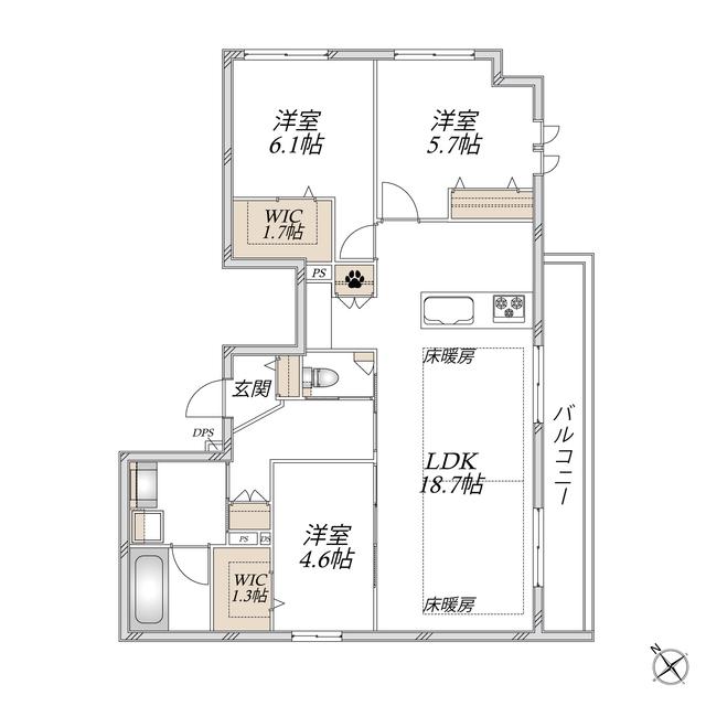ENCORE MANOR (3LDK/2階)の間取り写真