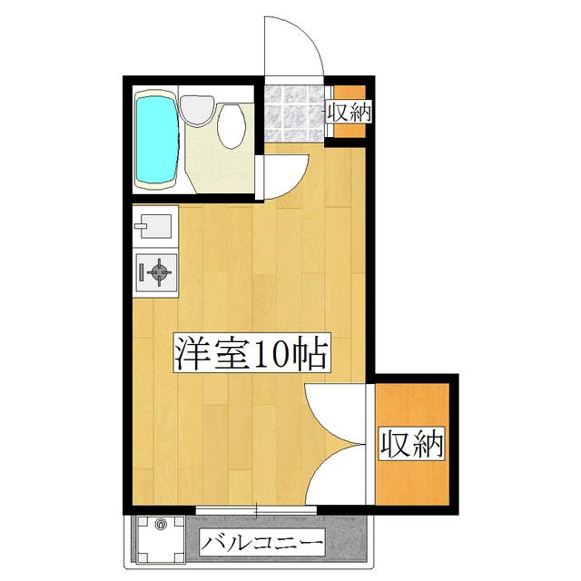 ホワイトキャビン(ワンルーム/2階)の間取り写真
