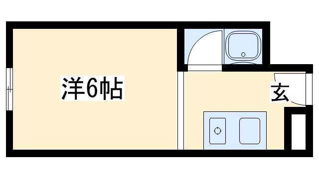 千鳥川ドミトリー(ワンルーム/2階)の間取り写真