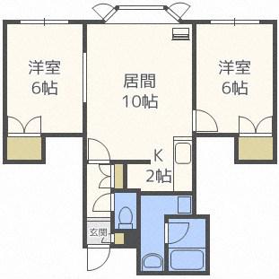 ステージ篠路(2LDK/2階)の間取り写真