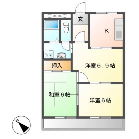 メゾンエスポア(3K/1階)の間取り写真