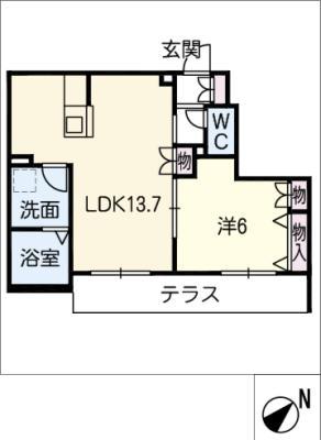 VILLA LE LAC(1LDK/1階)の間取り写真