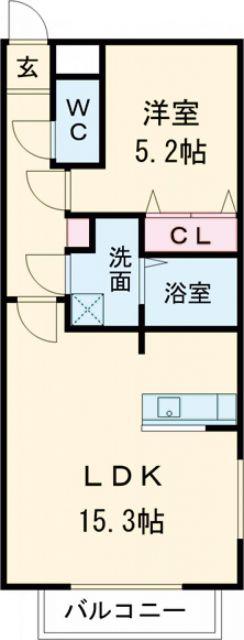 コッコラーレ(1LDK/1階)の間取り写真